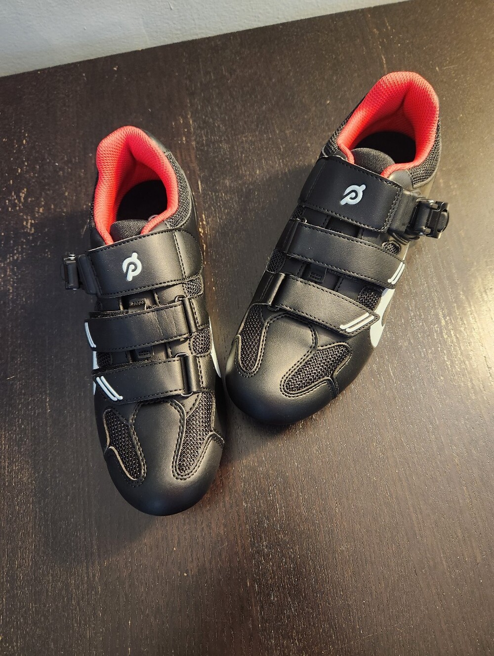 Peloton Black Cycling Shoes with Red Lining - Performance Closure. Brand New